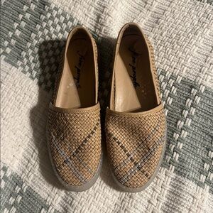 Free People Woven Tan slip on shoe